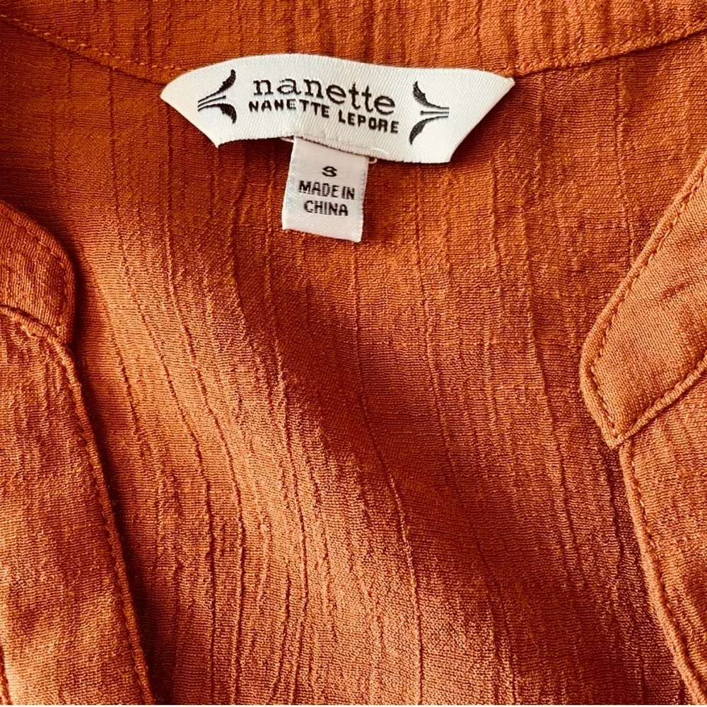 Nanette Lepore Burnt Orange Blouse with Button Detail GUC - Picture 6 of 6